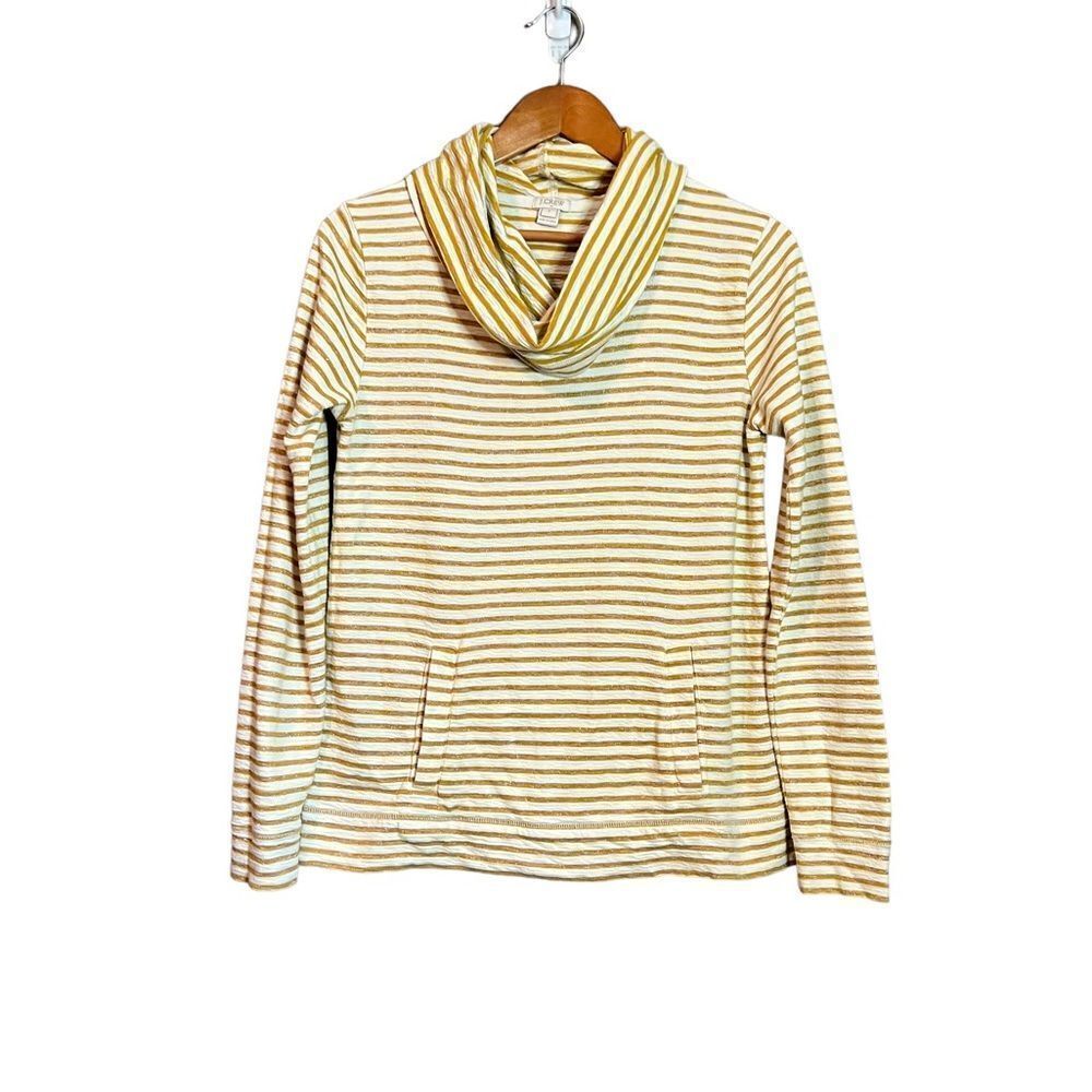 J. Crew metallic striped cowl neck sweater. Size small
